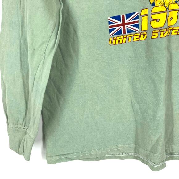 Def Leppard Pyromania 1983 United States Tour Green Concert Tee Size S/M - Picture 4 of 5